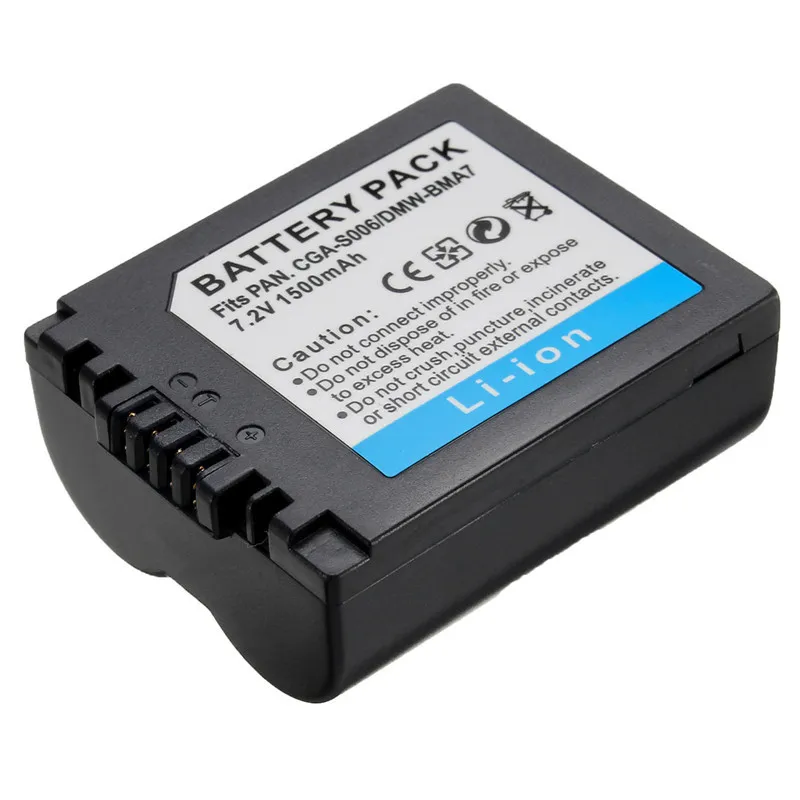 Livraison gratuite 1500mAh CGA-S006 CGR CGA S006E S006A S006 DMW-BMA7 Batterie Li-ion pour Panasonic DMC FZ7 FZ8 FZ18 FZ28 FZ50 FZ30 FZ35 FZ38