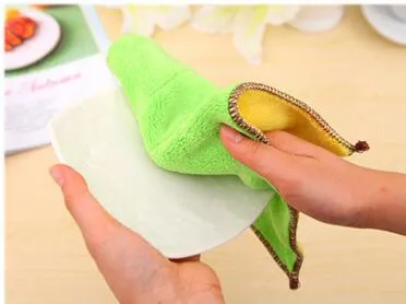 Supplying microfiber dish towel 25cm*15cm non-stick oil wash cloth rag cleaning cloth towel charcoal