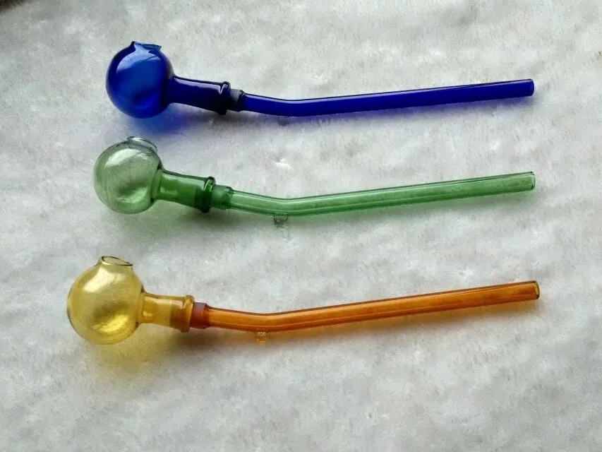 Separata grytglasbongar Tillbehör Glas rökrör Färgglada Mini Multi-färg Handrör Bästa sked Glas