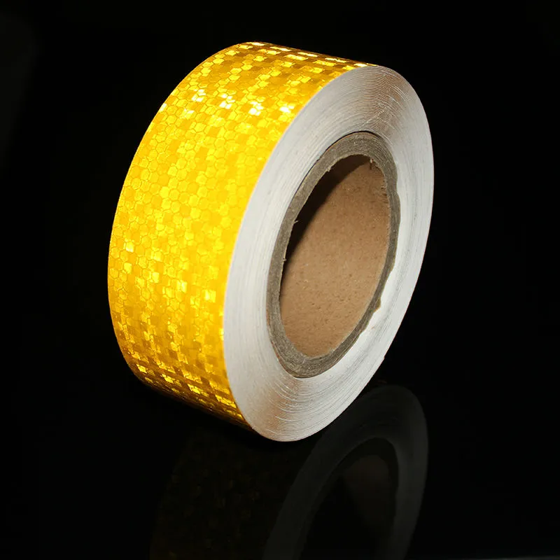 5cm * 45,7m Olika Färg PVC / PET Trafiksignal Night Stripe Reflekterande Tape Säkerhet Varning Klistermärke Bil Reflektion Tape för släpvagn