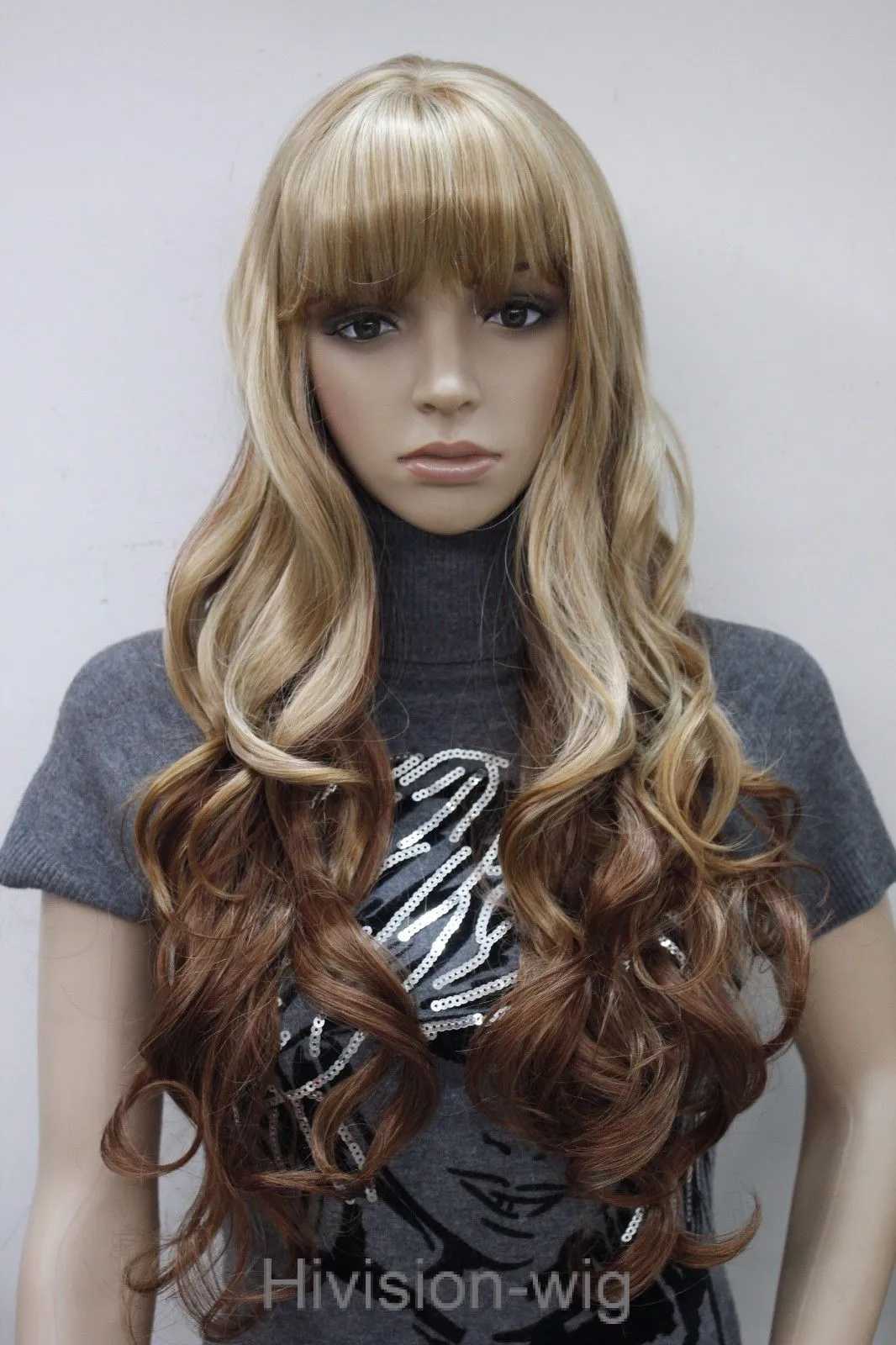 Long Wavy Bangs Women Natural Daily wig Hivision beautiful charming New9561364