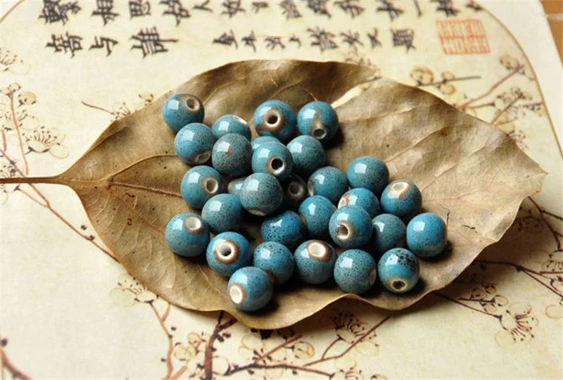 BoYuTe 100 pièces 9 couleurs rondes 8MM glaçure en céramique bricolage perles fabrication de bijoux perles de mode 320Z