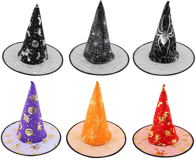 Colorful Makeup Ballroom Halloween Supplies Variety of Wizards Hat Witch Cap Style Random 25g 