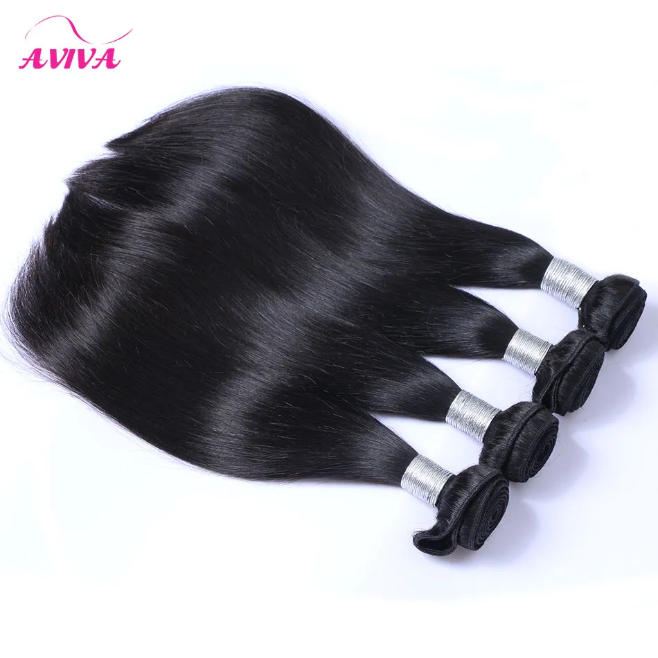 Mongolian Straight Virgin Hair Weave Bundlar 3/4 st Obehandling Mongolian Silky Rak Remy Human Hair Extensions Naturlig Svart Färg