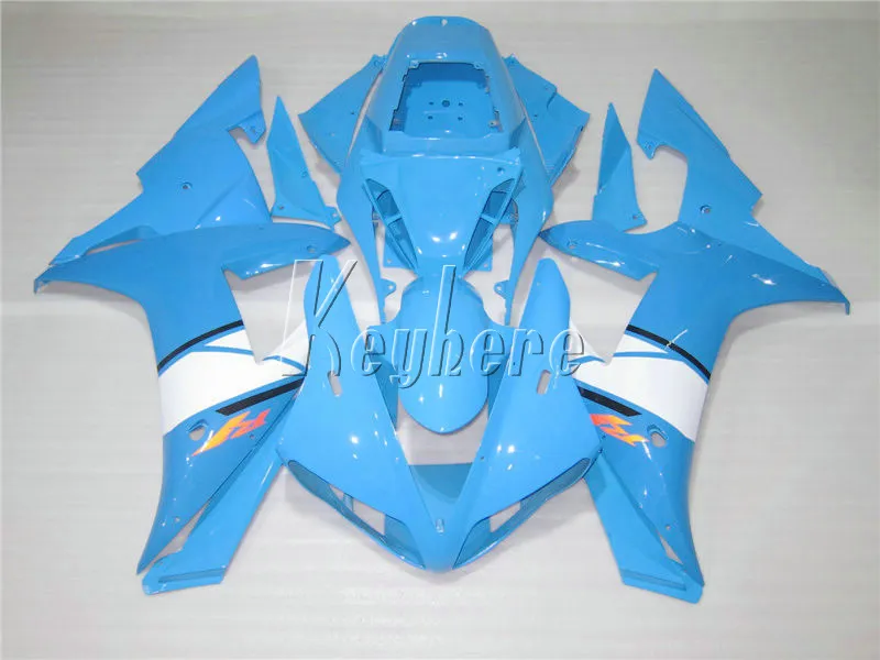 Bezpłatne Dostosuj Kit Dla Nadwozia Kit Dla Yamaha YZF R1 02 03 Sky Blue Fairings Set YZF R1 2002 2003 OI57