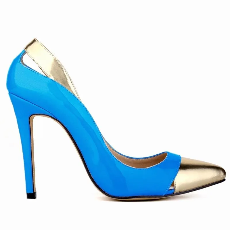 Zapatos Mujer Mulheres Pointe Toe Patent Stilettos Salto Alto Plataforma Sexy Bombas Sapatos