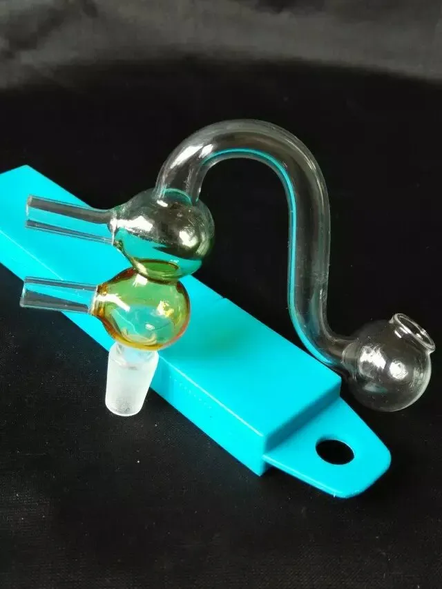 Färg Gourd S Tube Burning Pot Glass Bongs Tillbehör Glas rökrör Färgglada mini Multi-färg Handrör Bästa sked Glas