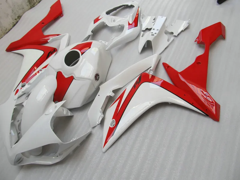 تخصيص طقم أدوات تشكيل الحقن الحرة لياماها YZF R1 07 08 fairings الحمراء البيضاء مجموعة YZFR1 2007 2008 OT13