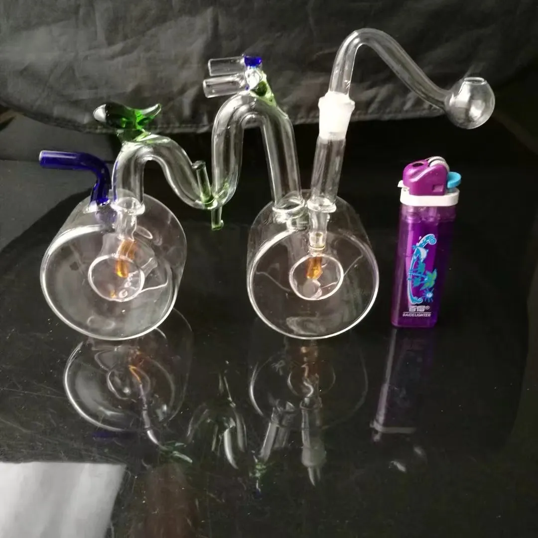 Accessoires de bongs en verre de narguilé de vélo ﾠ, Pipes à fumer en verre colorées mini-tuyaux à main multicolores Meilleure pipe en verre à la cuillère