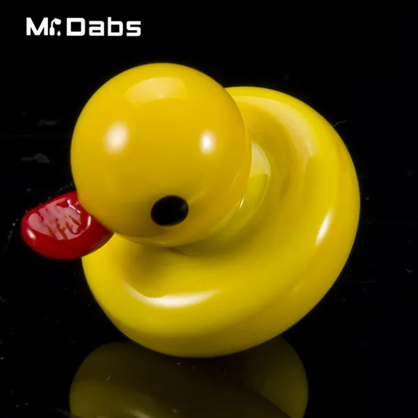 Новая разработанная желтая утка CARB CAP CAP CAP CARKING ACCESSESSOOROUS 23 мм для стеклянных бонсов Установки DAB Water Pipe на MR-Dabs