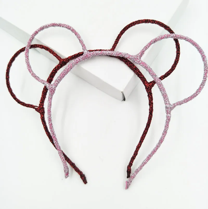 Kvinnor Glitter Bear Ears Hairband Party Prop Mus Headband Hair Tillbehör Huvudbonader 20st / 