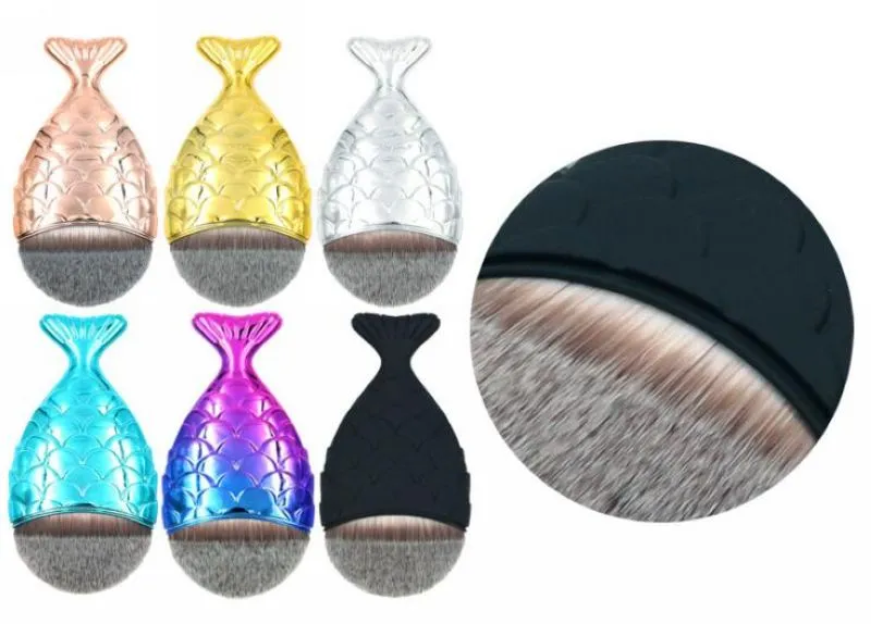 Drop Ship Cosmetyczny Mermaid Szczotka Profesjonalne Proszek Mermaid Makeup Szczotki Zestaw Maquiagem Foundation Contour Ryby Szczotka Uzupełniają zestawy narzędzi