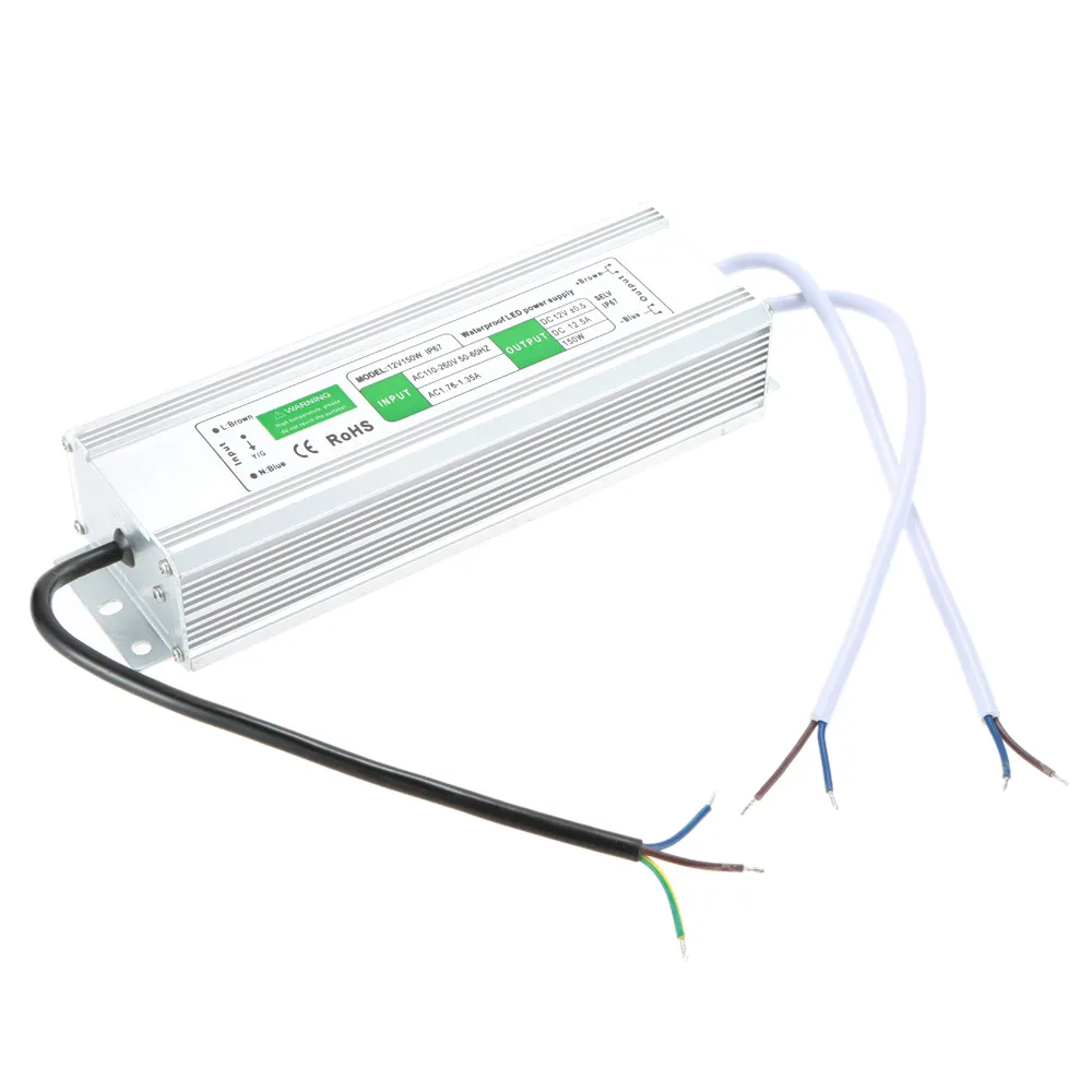 Gratis verzending Hot Selling Hoge kwaliteit 150W DC12V of DC24V Waterdichte LED Driver Voeding Waterdichte IP67 3 jaar garantie