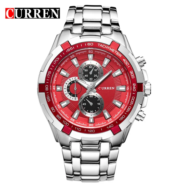 CURREN Montres Hommes Montres À Quartz Top Marque De Luxe Hommes Montres-Bracelets Militaires En Acier Inoxydable Montre De Sport Étanche Montre À Quartz