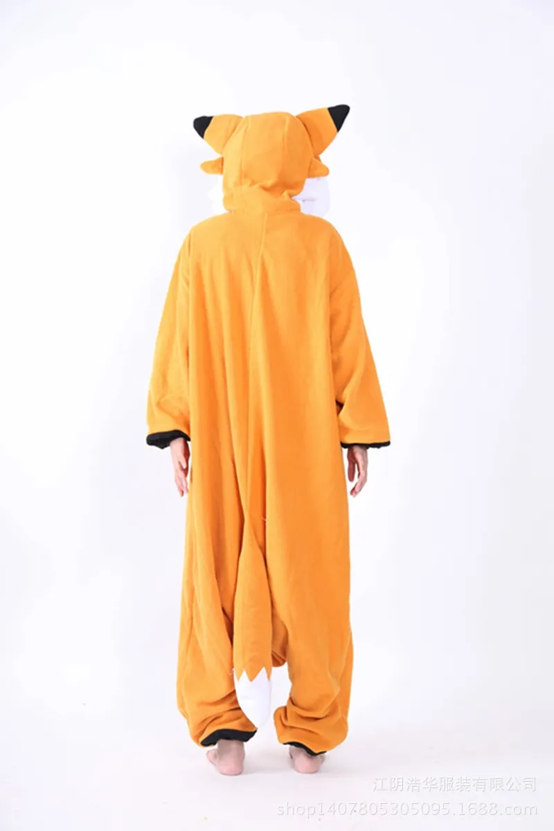 Mr Fox Costumi Cosplay Pigiama Tutina Kigurumi Tute Con Cappuccio Adulti Pagliaccetto Halloween Carnevale Mardi Gras