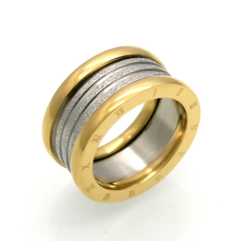 2017 romersk guld kärlek märke 316l Titanium stål smycken grossist hjärta kärlek ringar för kvinna bröllop ring smycken guld / silver / rosa färg
