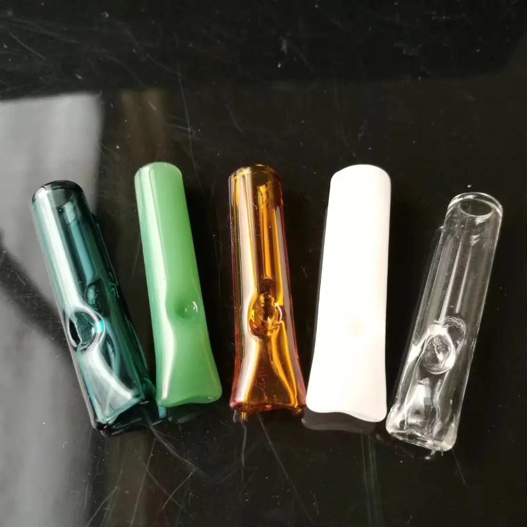 Çok renkli cam nozul bongs aksesuarları benzersiz yağ brülör cam bongs su boruları cam boru yağ pistleri damla ile sigara içiyor