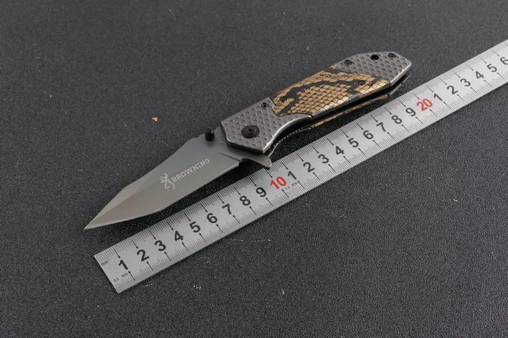 Commercio all'ingrosso Browning X66 2 modelli titanio coltello pieghevole tattico Flipper manico in legno campeggio esterno caccia sopravvivenza coltello da tasca strumento EDC