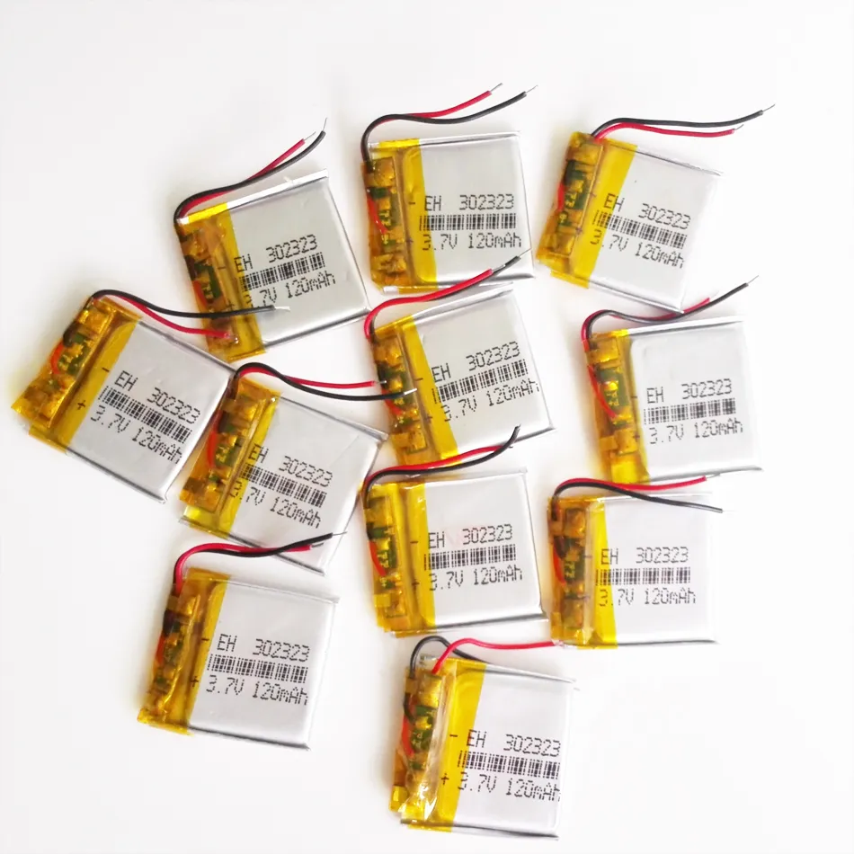 3.7V 120MAH Lithium Polymer Lipo uppladdningsbart batteri med PCM Borad Li-ionceller för MP3 Bluetooth-inspelare hörlursheadsetpenna 302323