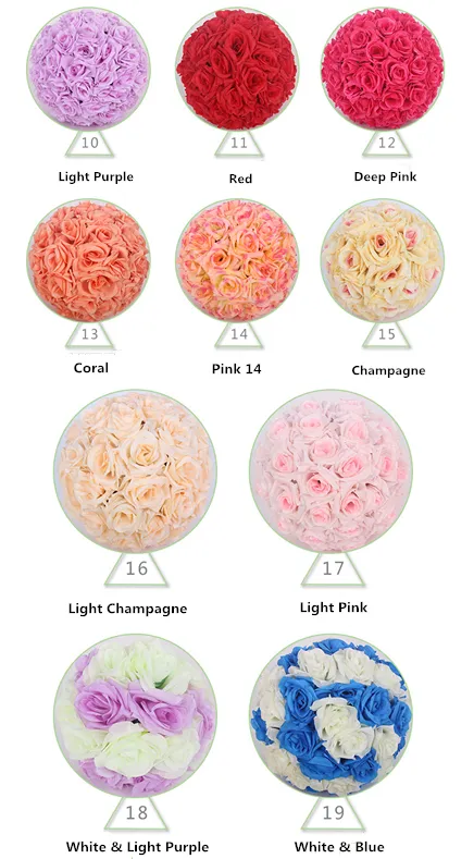 30cm Gül Öpüşme Topları Düğün İpek Çiçek Topu Dekoratif Yapay Çiçekler Çok Renk Seçenekleri Pomander Balls KB0086187546