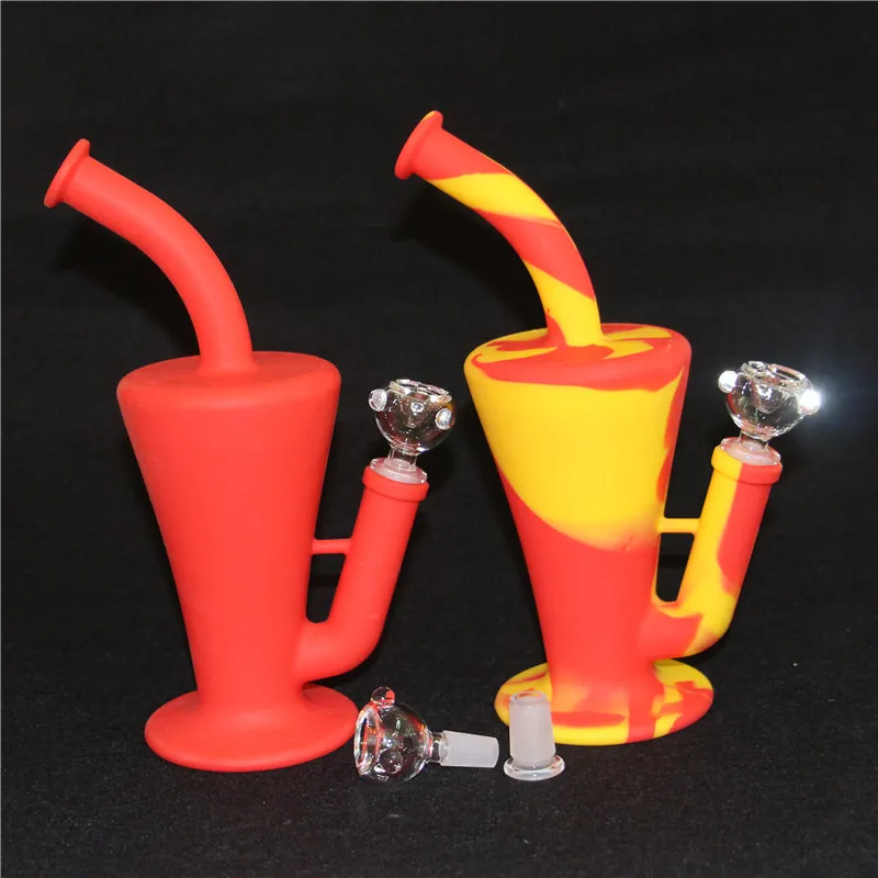 baril silicone bong conduites d'eau 10 5 pouces plates-formes pétrolières en silicone portables narguilés détachables tuyau de concentré d'huile de tabac incassable