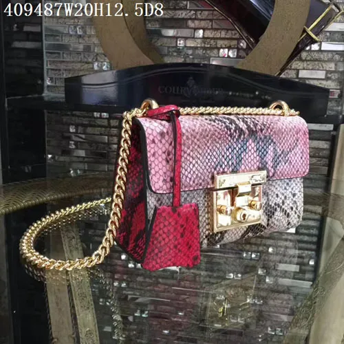 EuropeCuir Crossbody en cuir américain Femmes couleurs de bloc serpentine 20cm sacs à bandoulière petits accessoires