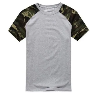 Moda 2017 Erkekler için Rahat Kamuflaj T-shirt Pamuk Ordu Taktik Savaş Askeri Spor Camo Camp Erkek T Shirt Tees ücretsiz kargo
