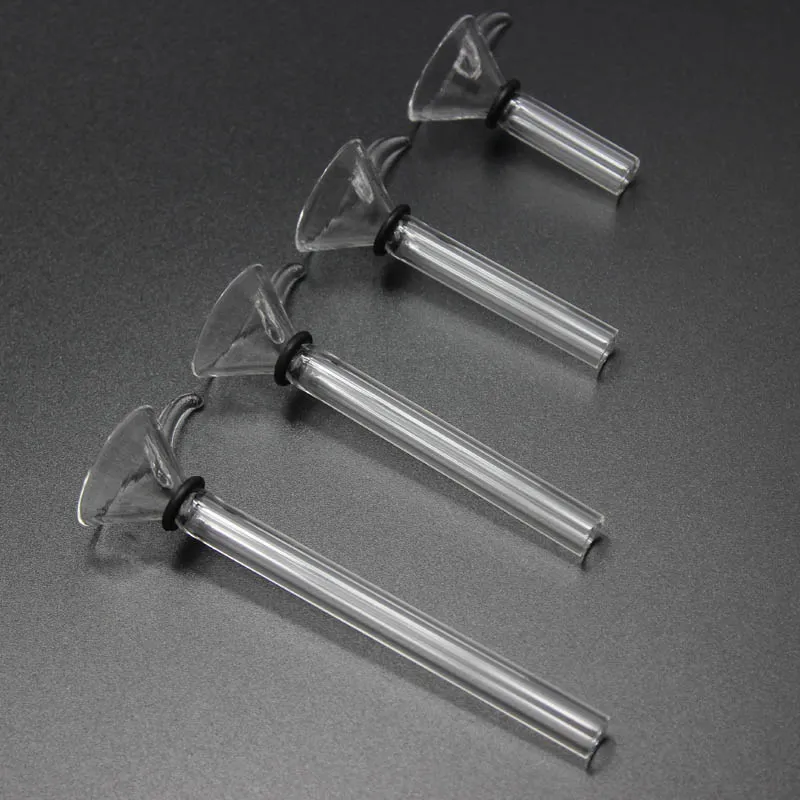 4 stijlen Glazen Steel Slider Trechter Stijl Met Handvat Vervaardiging Glas Mannelijke Stem, eenvoudige downstem glazen kom voor waterpijp, glazen bong