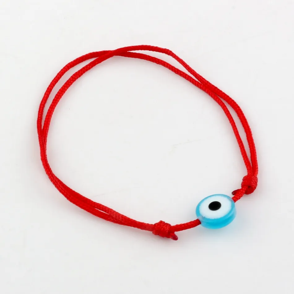 120 pièces Kabbale Bracelet à cordes rouges mélange de couleurs résine mauvais œil perle rouge Protection santé chance bonheur Bracelets B-35246N