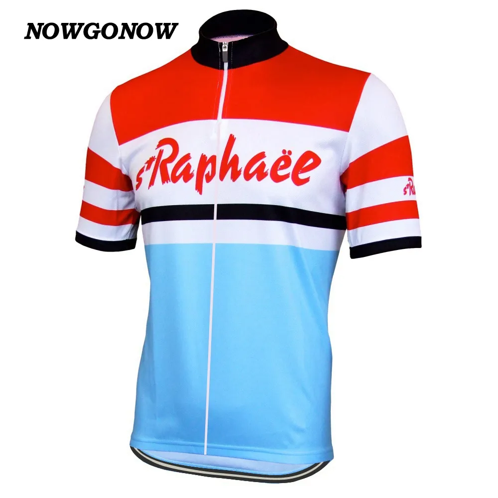 Männer Sommer 2017 Radtrikot Retro alter Stil rotblau Kleidung Team Fans klassische Fahrradbekleidung Reiten Rennen Quick Dry Mountain Road NOWGONOW