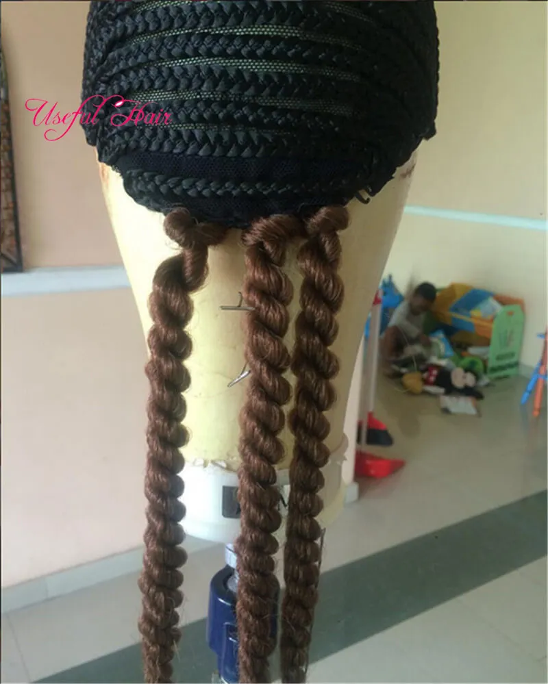 Göra wig flätad keps 70g virka flätor hår wig cap crochet wig caps lätt sy i cornrows cap elastiska virka flätor hår förlängning