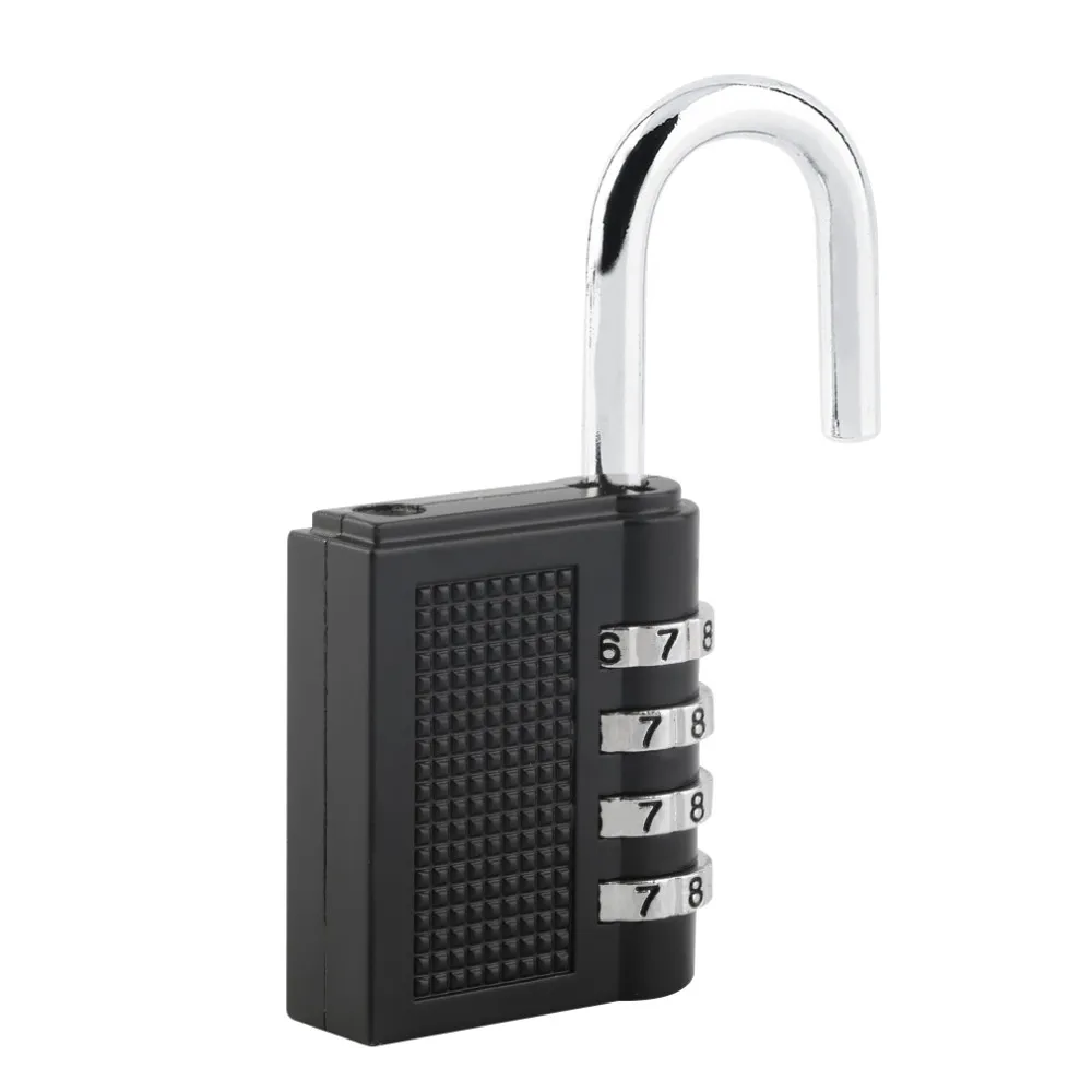 Black 4 quadranti combinabile resettabile blocco blocco della porta sicura Locker Lock Lock Pacchetto la valigia bagagli da viaggio Search8808718