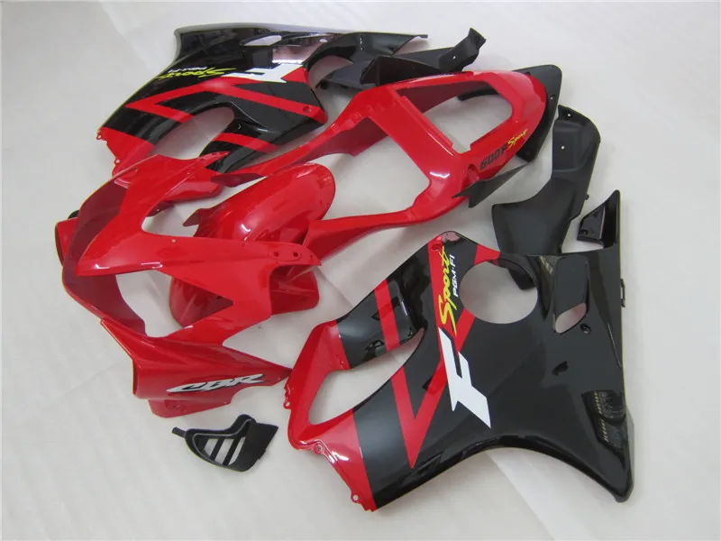 Injektionsgjutning Bodywork Fairing Kit för Honda CBR600 F4I 01 02 03 Röda svarta Fairings Set CBR600F4I 2001 2002 2003 OT33