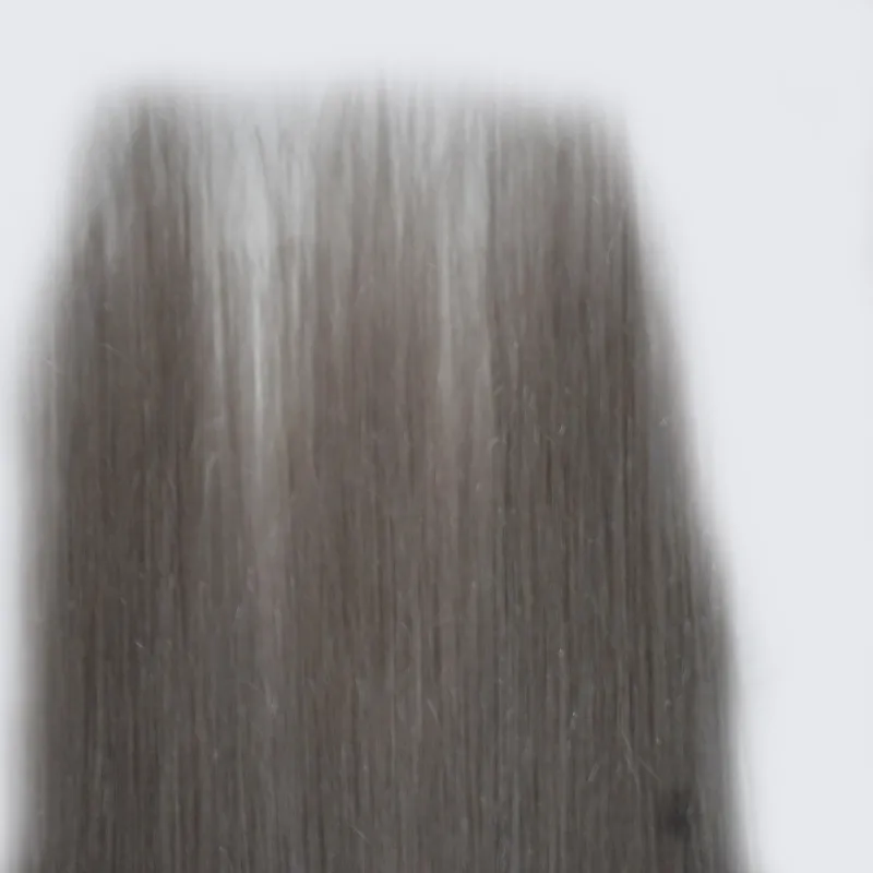 Clip-in-Clip-Ins aus brasilianischem Echthaar, graue Haarverlängerung, 7 Stück, 100 g, Echthaarverlängerungen, gerade