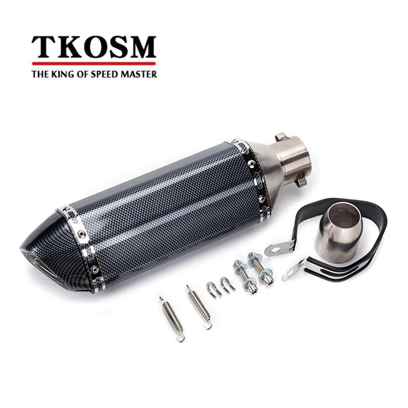 TKOSM Universal 36-51mm Motorcycle Exhaust Modified Scooter Exhaust Muffle GY6 for HONDA R1 R3 R6 FZ6 ATV Dirt Bike Exhaust