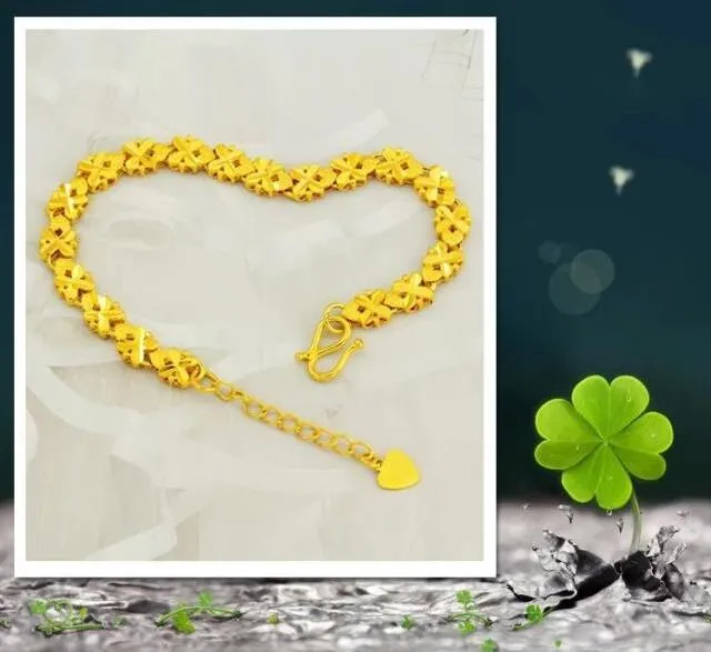 Shajin Gold Braceletラッキーフォークローバー輸送ビーズLover Bracelet