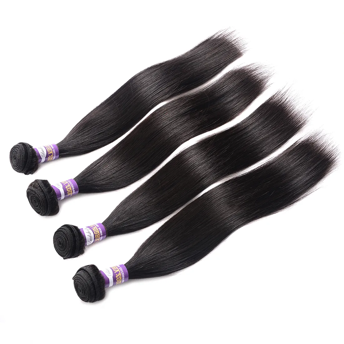 Mongools Zijdeachtig Recht Maagdelijk Haar 3 of 4 Bundels 9a Natuurlijk Zwart Recht Goedkope Mongoolse Remy Weave Extensions van echt haar 10 4394044