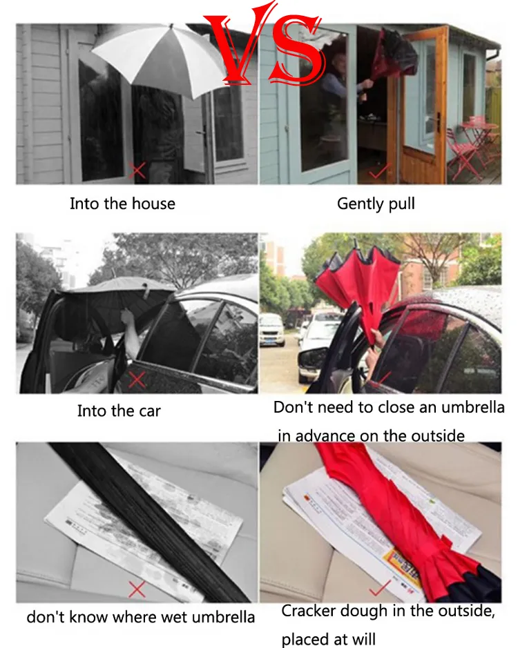 ISAOA Parapluie Inverse Coupe-Vent - Double Couche - Autoportant - Poignée En C - Pour Voiture Et Extérieur