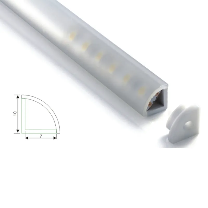 20 x 1m Sats / Lot AL6063 Höger vinkelprofil LED Aluminium och anodiserad Silver Aluminium Corner Channel för skåp eller kök LED-ljus