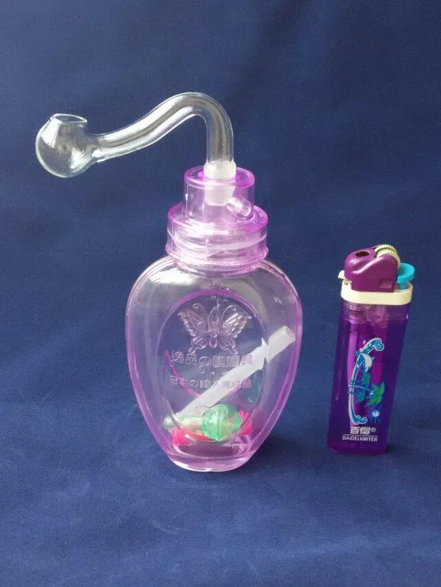 Accessori bong in vetro tubi flessibili acqua a farfalla, tubi colorati fumatori Tubi in vetro curvi Tubi bruciatori a nafta Tubi l'acqua Dab Rig Bong in vetro P