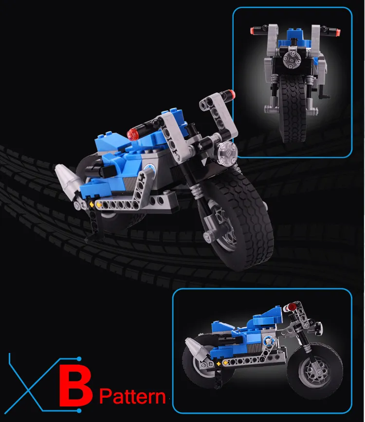새로운 DIY 오토바이 모델, 소년 빌딩 블록 자동차, 3 패턴, 학습 장난감 조립, 어린이 생일 선물, 수집, 홈 인테리어