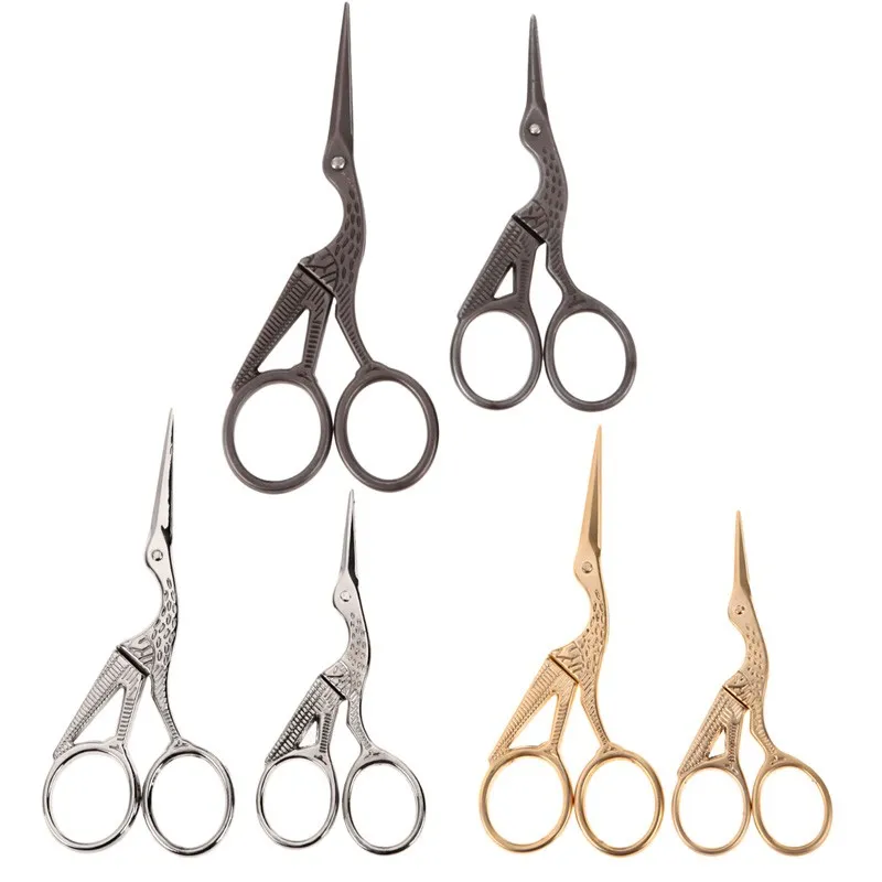 2pcs Vintage Tailor Crane Scissors Antique Alloy Sewing Dressmaking Pinking Shears Denim Fabric Leather Craft Cutter Heron Tailor Scissor 1S