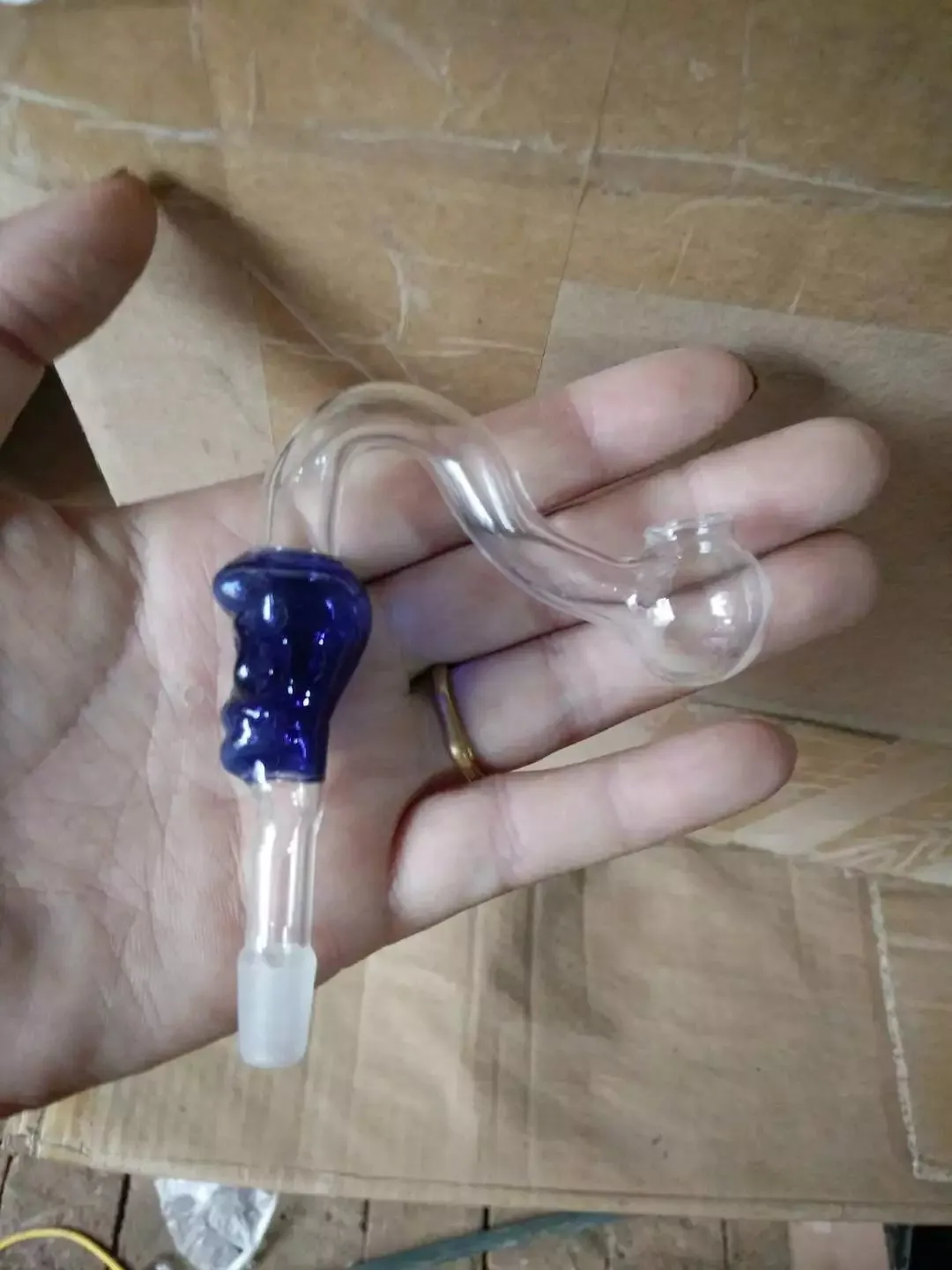 S tube bone bangs bong accessori colore ﾠ, Bruciatore a nafta Tubi di vetro Tubi d'acqua Tubo di vetro Oil Rigs Fumo con contagocce Bong di vetro A