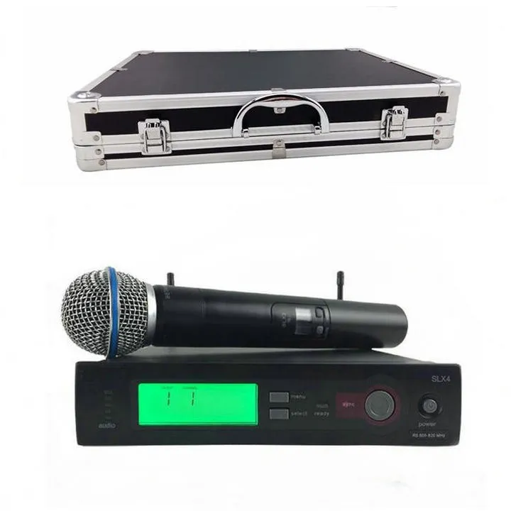 Toppkvalitet SLX SLX24 Beta58 med aluminiumfodral Box !! UHF Wireless Microphone System Super Cardioid Beta Handheld Microfone Mic