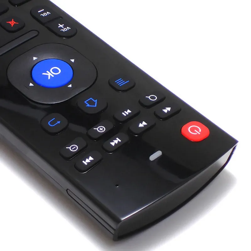 MX3 Voice Controller Air Fly Mouse 24Ghz اللاسلكي اللوحة الذكية عن بُعد مع الضوء الأسود وميكروفون لـ Android TV Box2727189