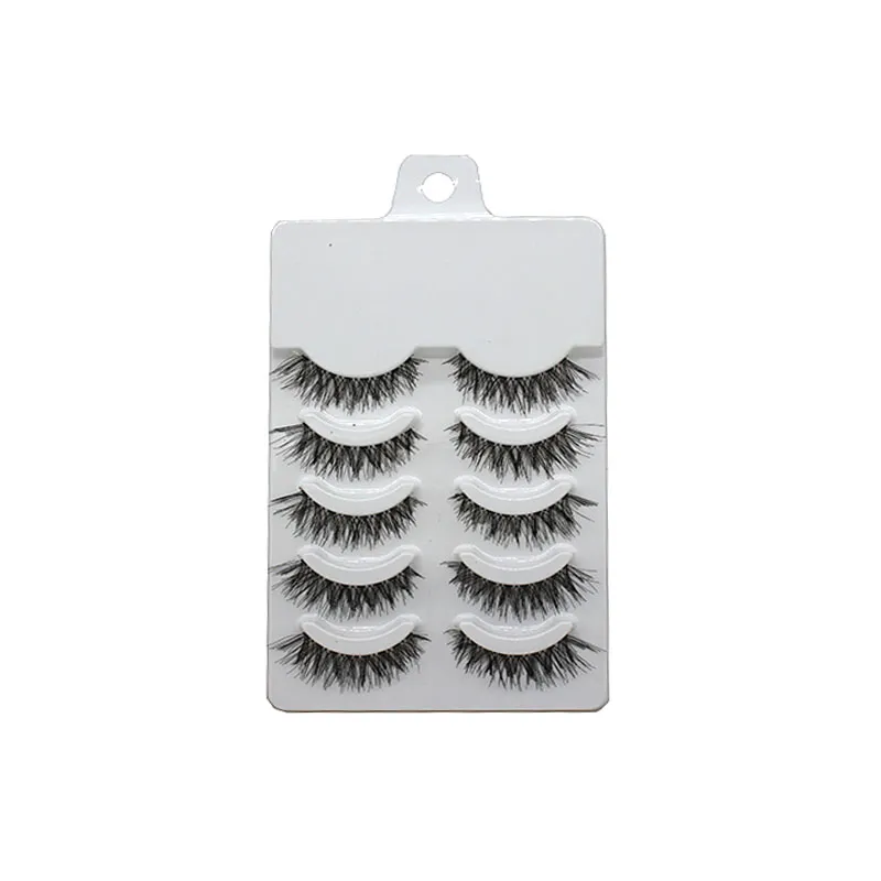 Falska ögonfransar förlängningar Naturlig tjock lång Fake Eyelash Handgjorda Makeup Tool Cross Messy Eye Lashes