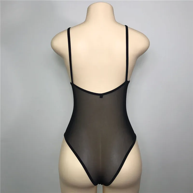 Body transparent Sexy pour femmes, barboteuse en maille transparente, broderie florale, justaucorps dos nu, combinaison courte à la mode