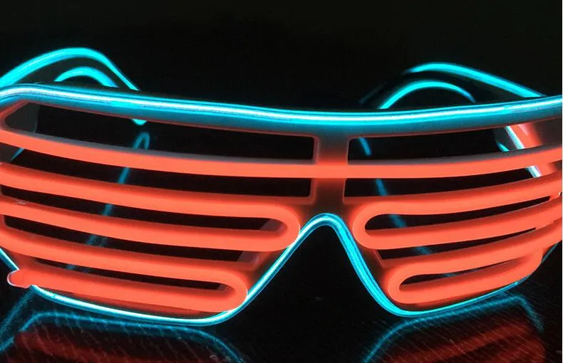 Nuevas persianas LED de doble color, gafas brillantes, El cable, led, DJ, gafas intermitentes, Halloween, Navidad, fiesta de cumpleaños, es