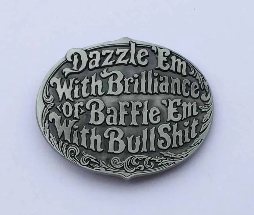 SW BY633 Western English Letter Belt Buckle Fits 4cm Width, Straight