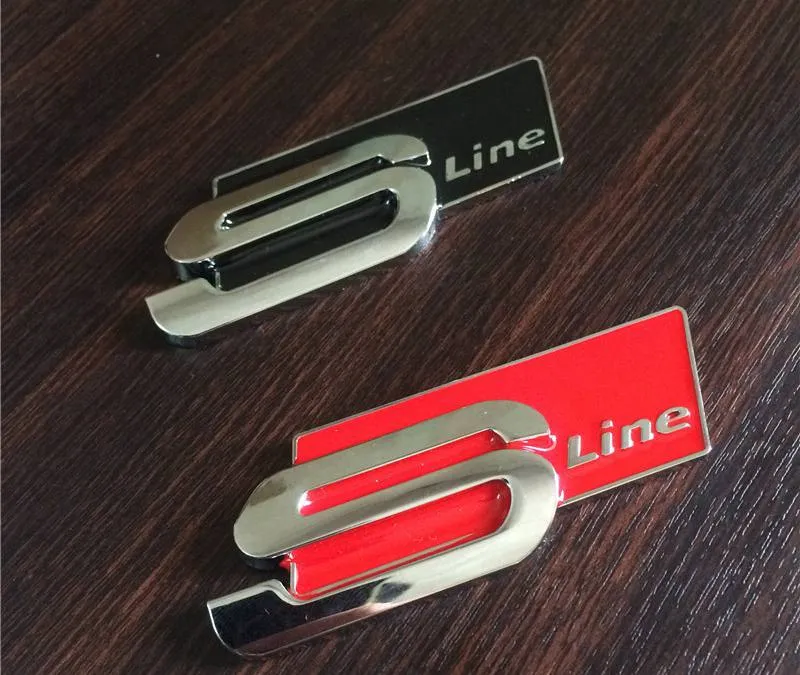 3D Metal S Line Sline Car Sticker Emblem Badge Case för A1 A3 A4 B6 B8 B5 B7 A5 A6 C5 Accessories Car Styling9644090